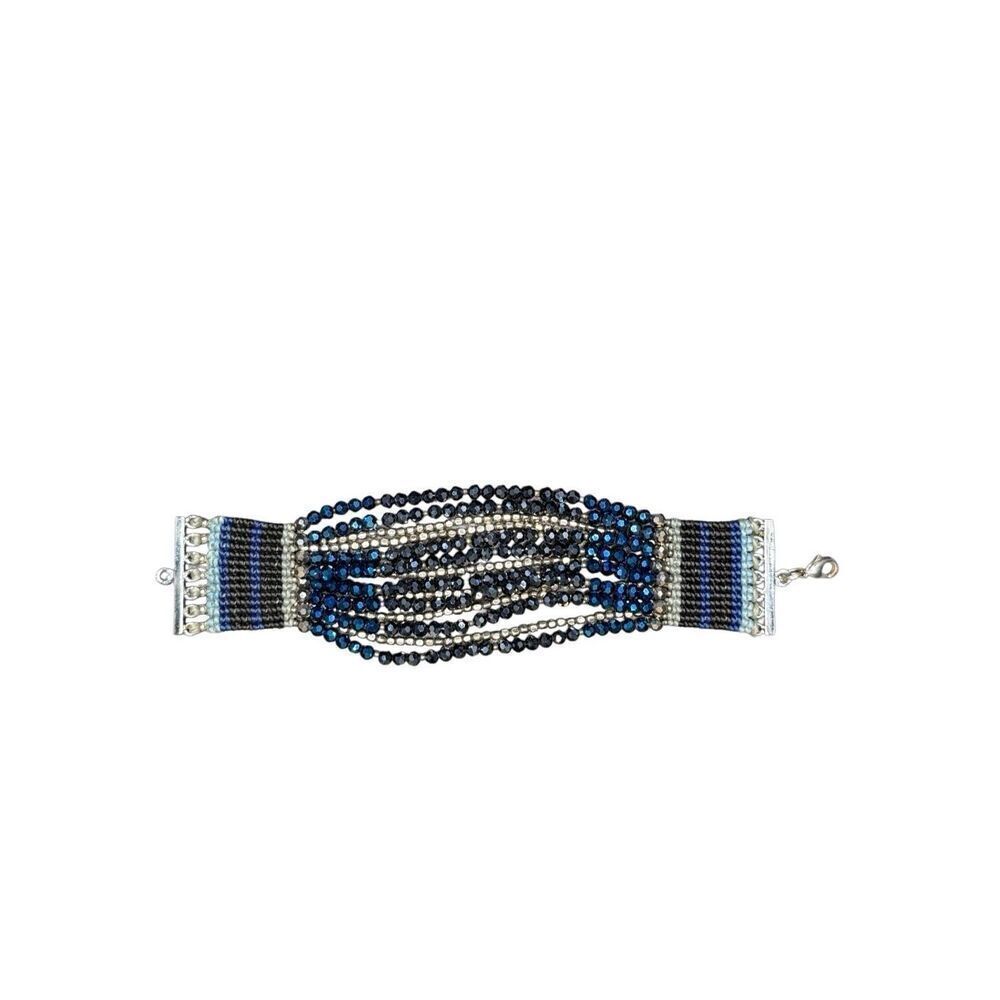 Anthropologie blue beaded multistrand bracelet